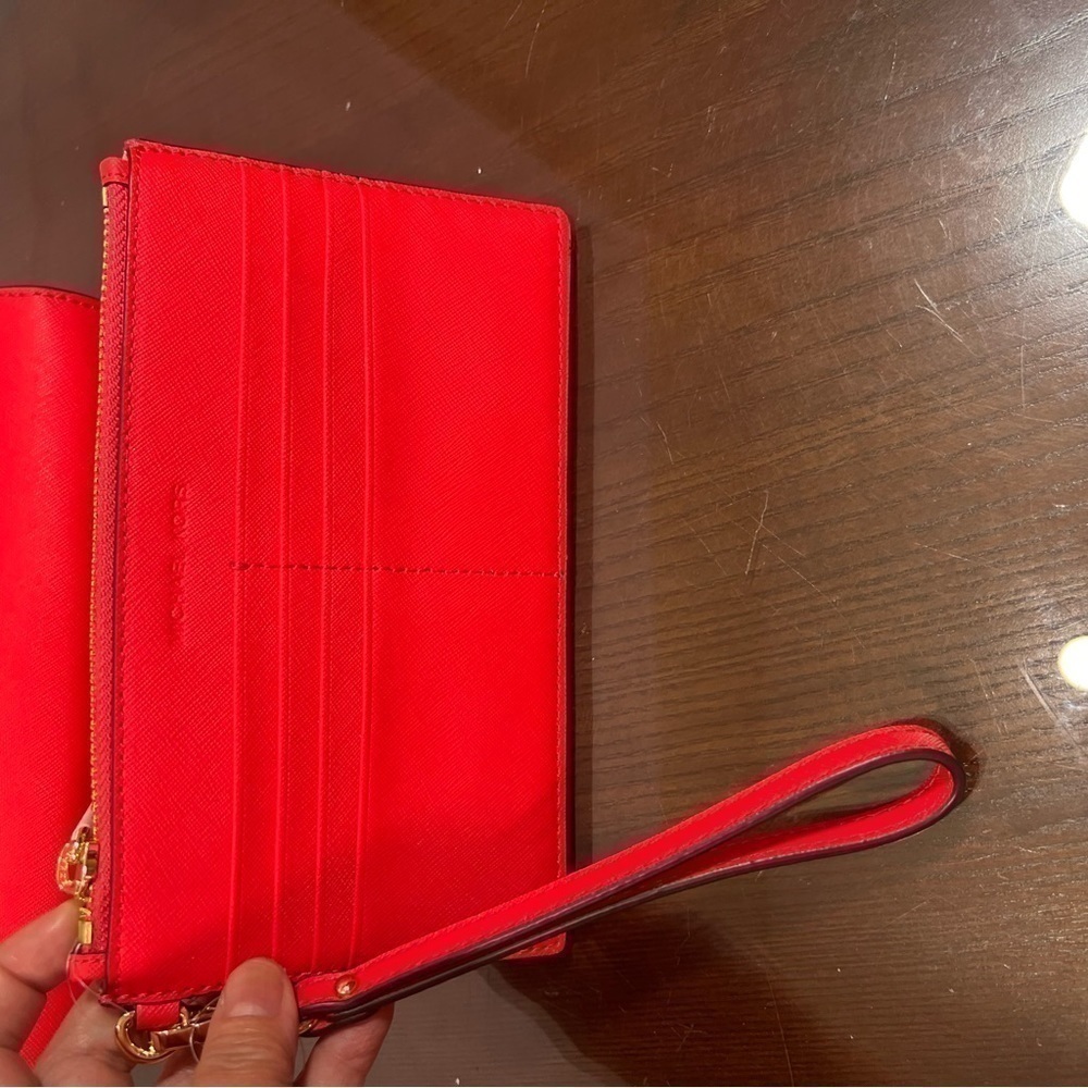 MICHAEL KORS Saffiano Leather 3-in-1 Crossbody. Jet Set Travel bag NWT Coral - Picture 10 of 14